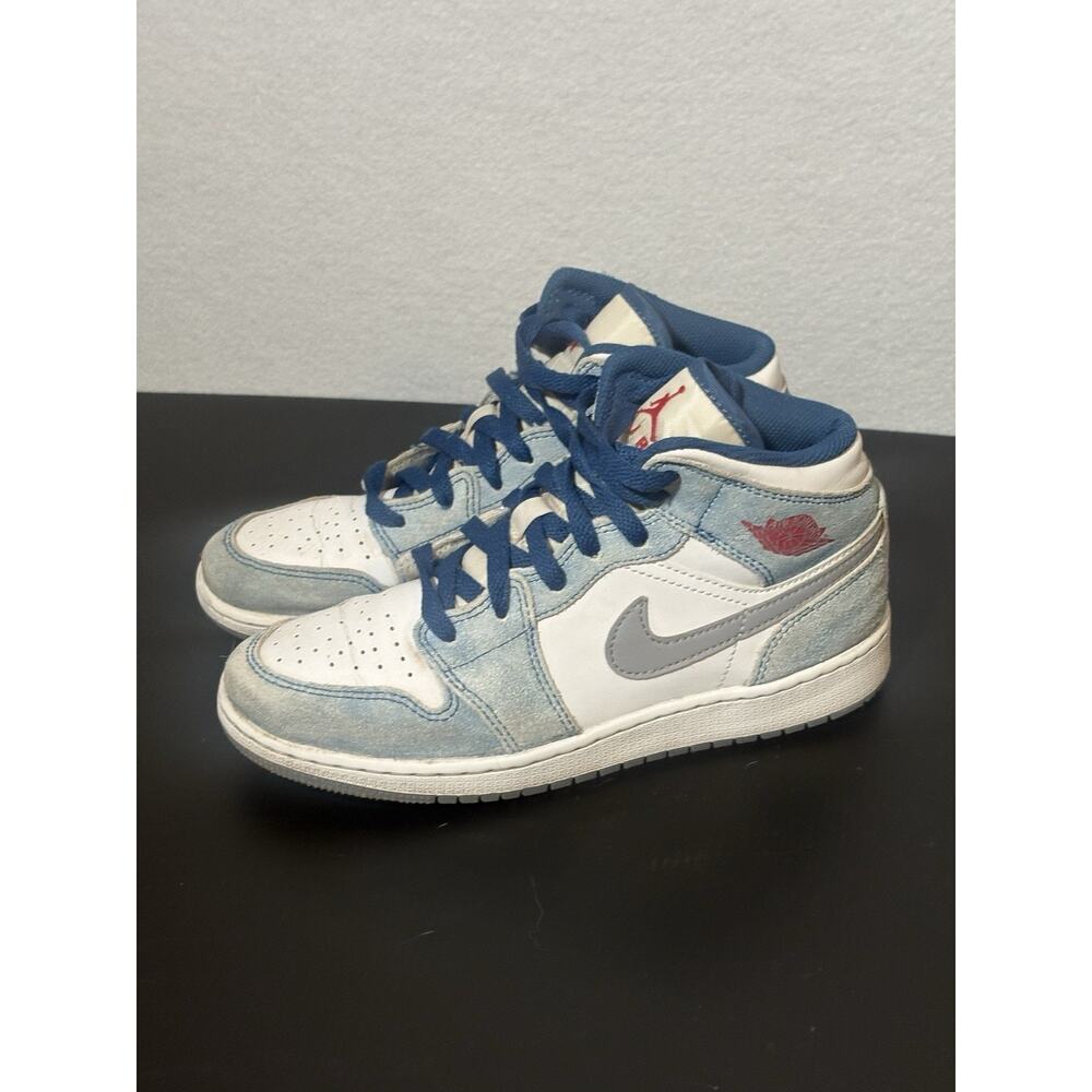 Jordan 1 Wht & Denim Size 4.5Y - Picture 2 of 7